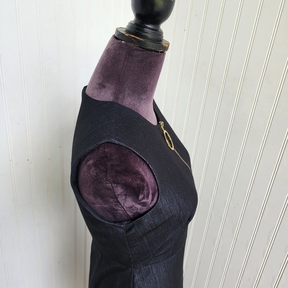 Calvin Klein Womens Blue Denim Chambray Sleeveless Sheath Midi Dress Bodycon 4 - Picture 6 of 16